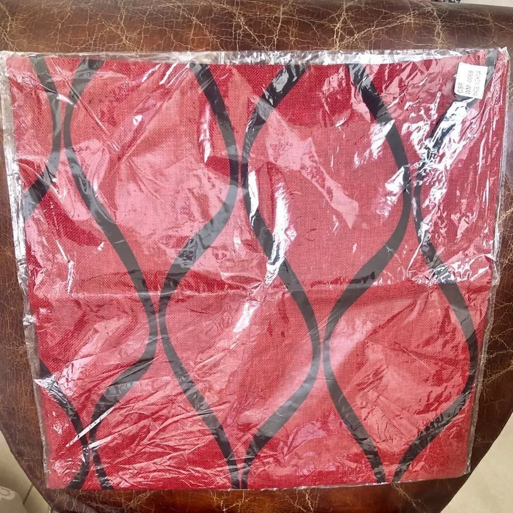 NEW! Red black 17X17 square linen decorative pillow cases